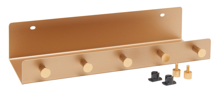 FibroTech hylde m/kroge 32 x 10,2 cm - messingfinish